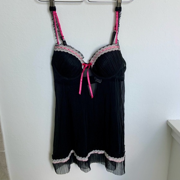 Rampage Y2k Intimates Bustier Pink Bow Slip Dress Women’s Small - Picture 5 of 10